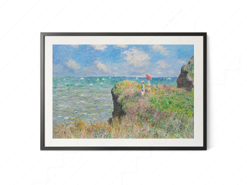 Claude Monet Cliff Walk at Pourville Art Print – Famous Painting Poster