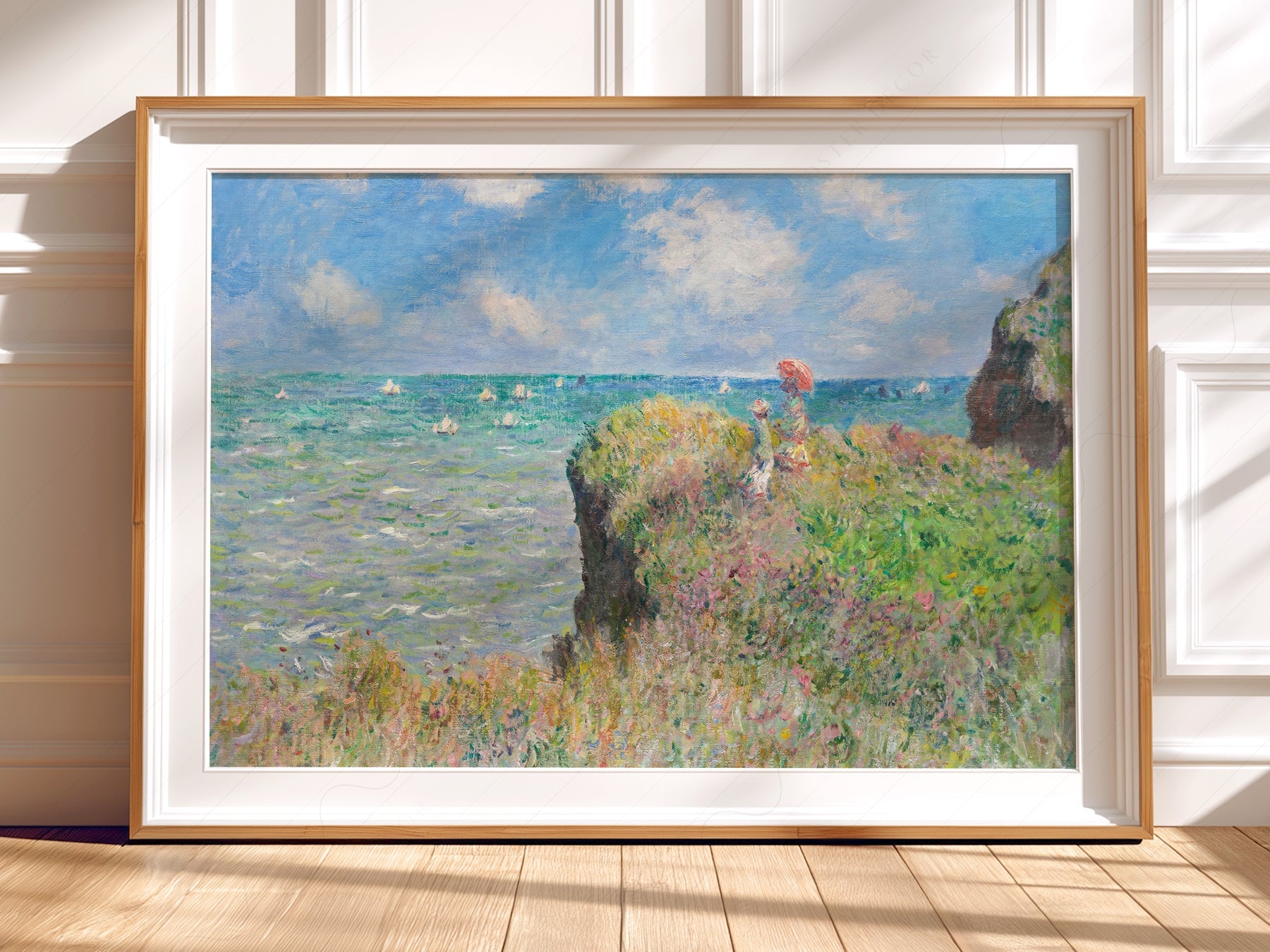 Claude Monet Cliff Walk at Pourville Art Print – Famous Painting Poster