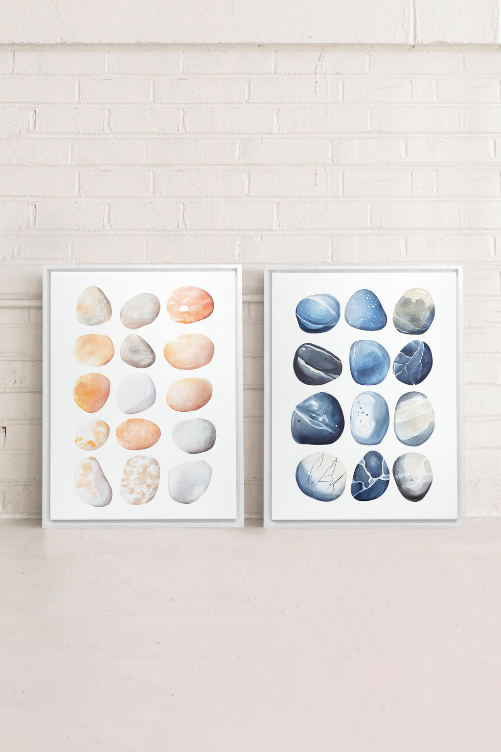 SHORELINE GEMS DUO (2 Stretched Canvas Artworks)