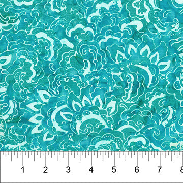 Banyan Batiks - Pavillon en bambou - Motif floral bleu - 80772-62