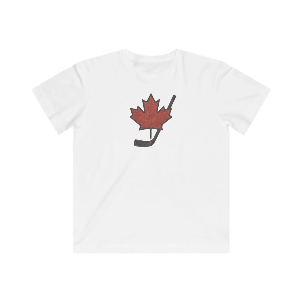 T-shirt vintage feuille d'érable du Canada pour jeunes, style vieilli, idéal pour les fans de hockey