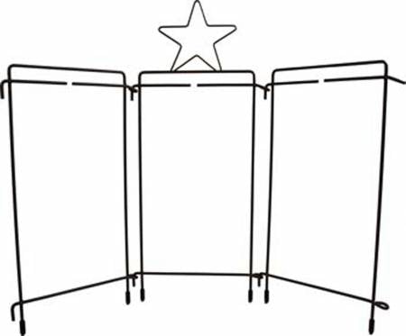 Support de table triangulaire 4 po x 9 po avec suspension en étoile - Gris