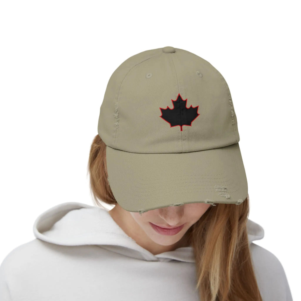Maple Stick Distressed Hockey Cap – Retro Canadian Style