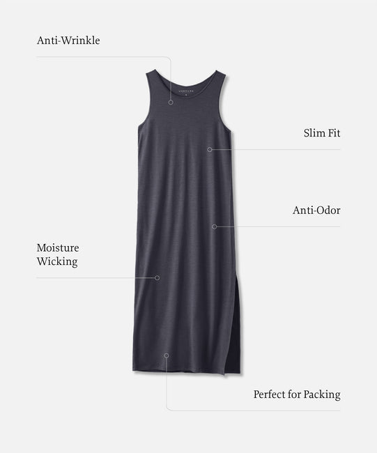Robe de voyage en laine mérinos pour femme