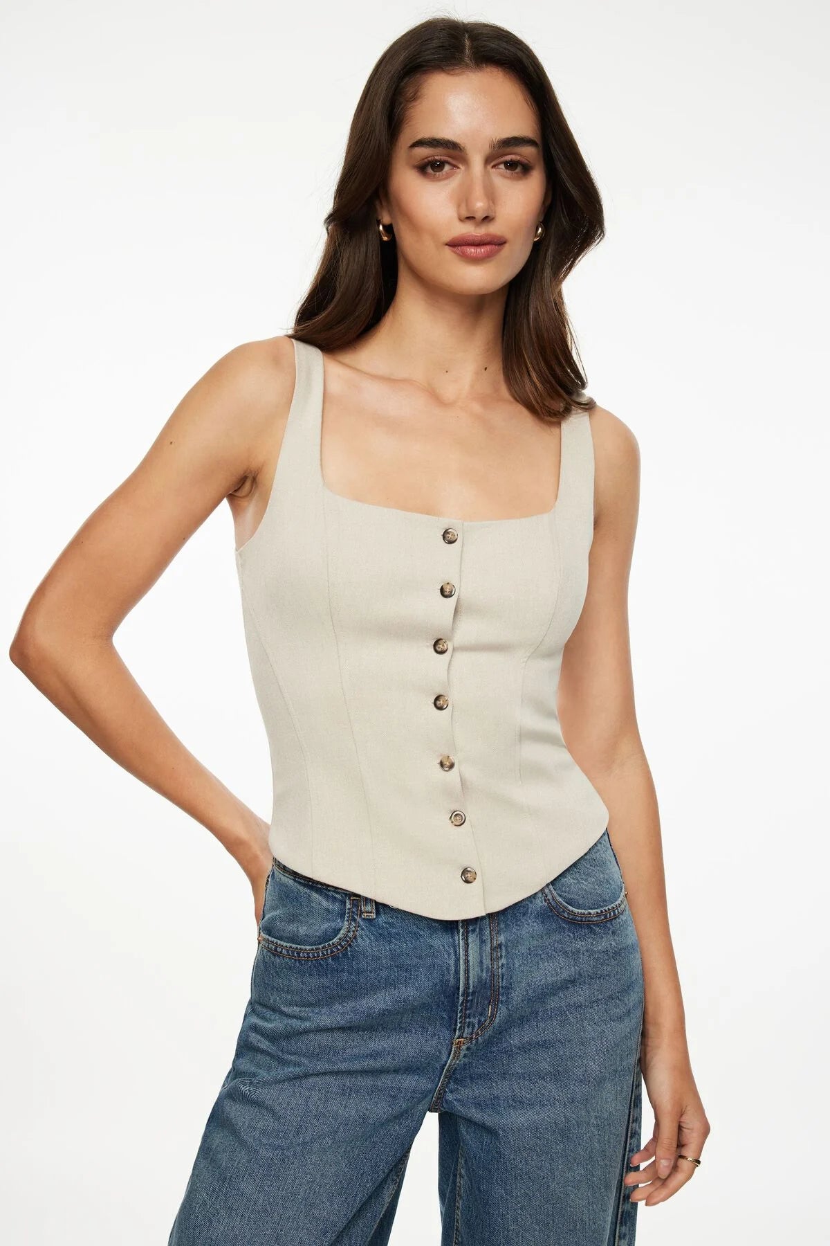 Structured Buttoned Vest