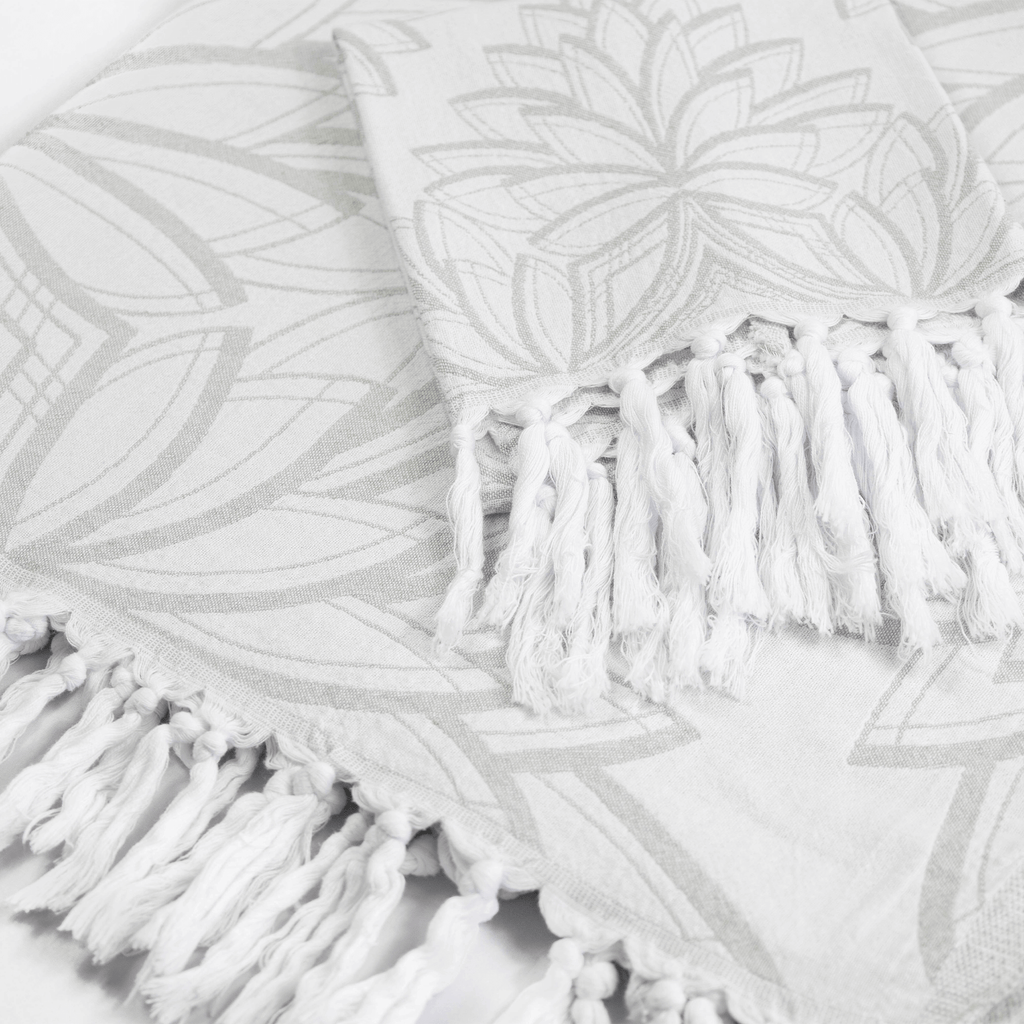 Serviettes turques Canada | Ensemble gris et blanc