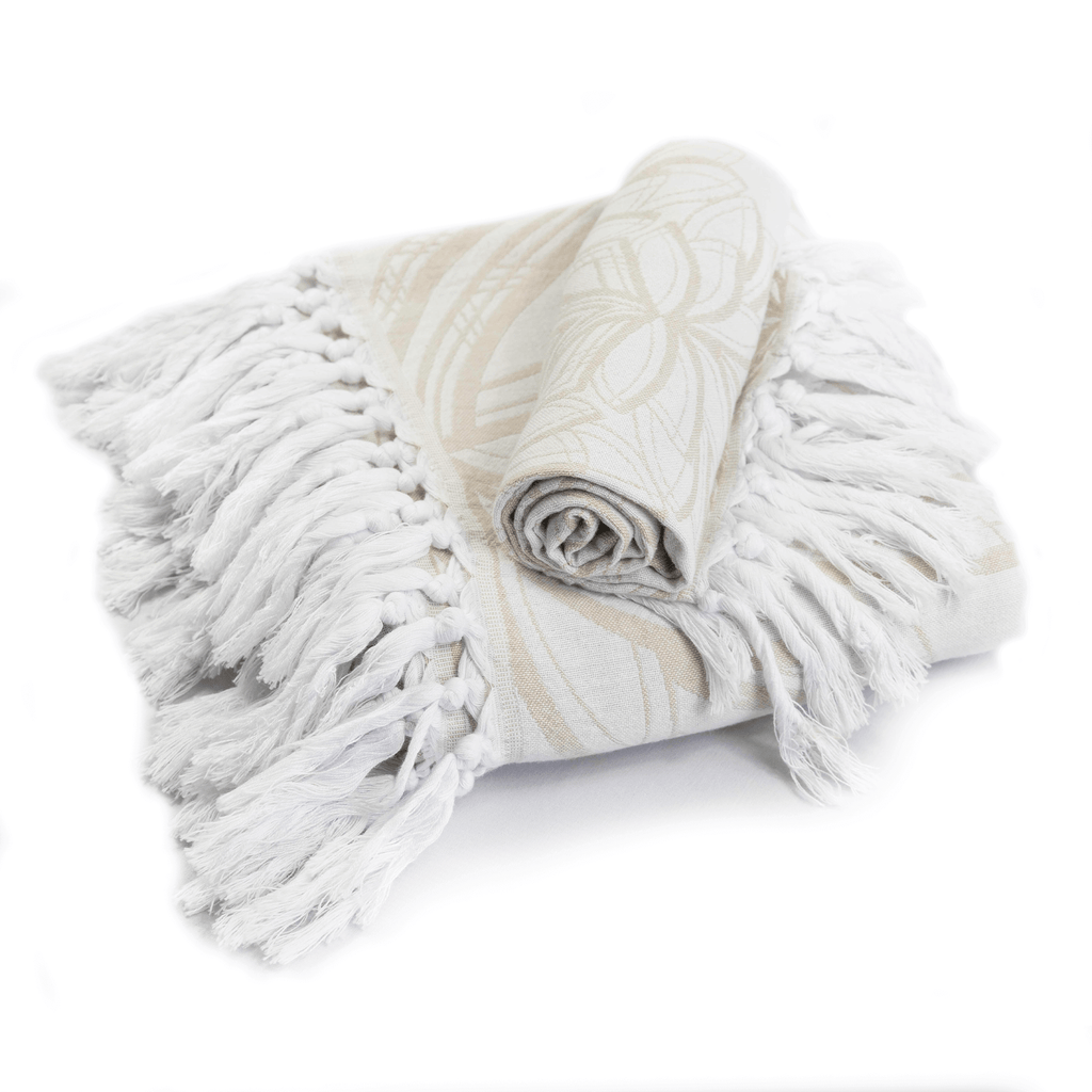 Turkish Towels Canada | Set in Oat + White