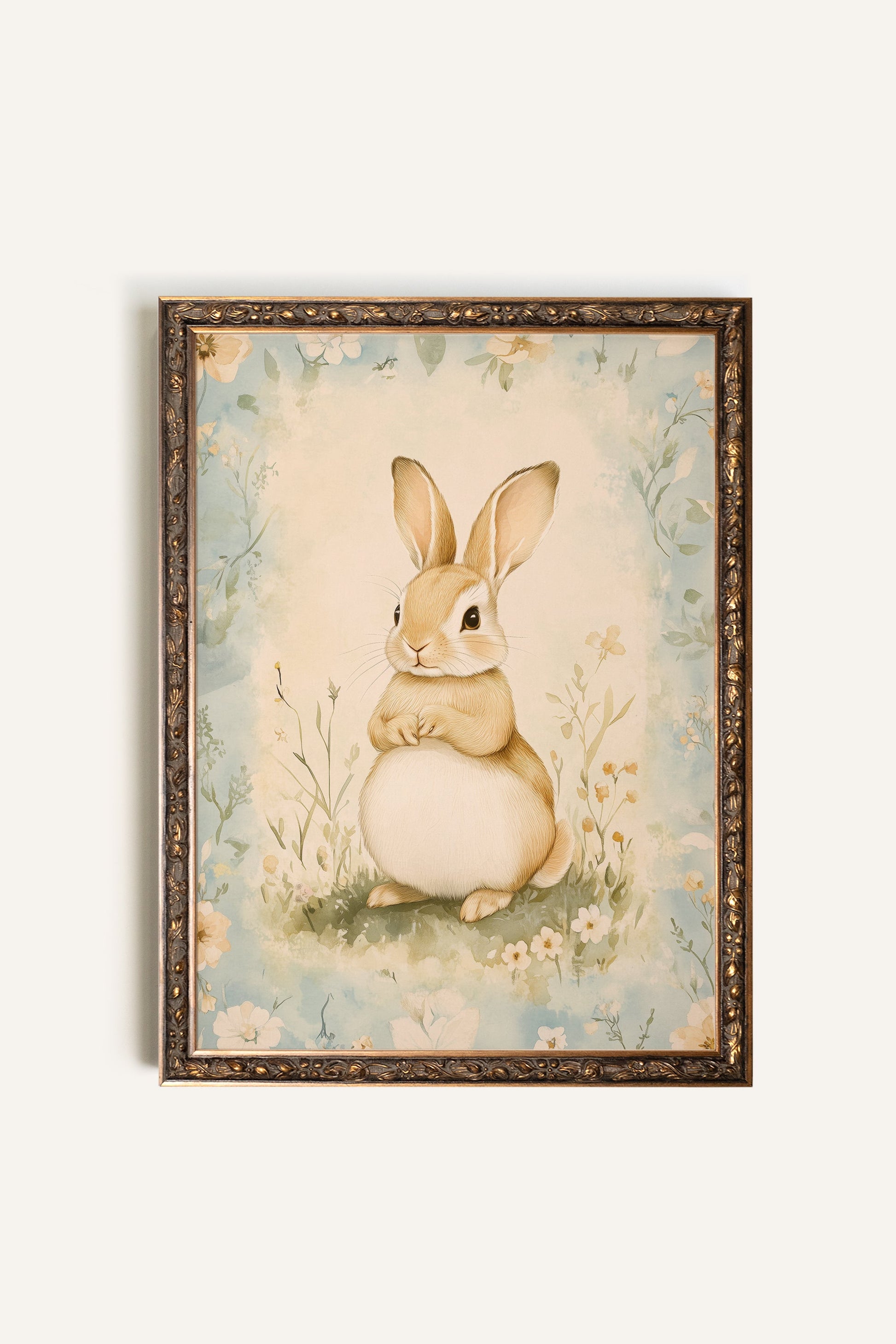 Spring Rabbit, Vintage Bronze Frame