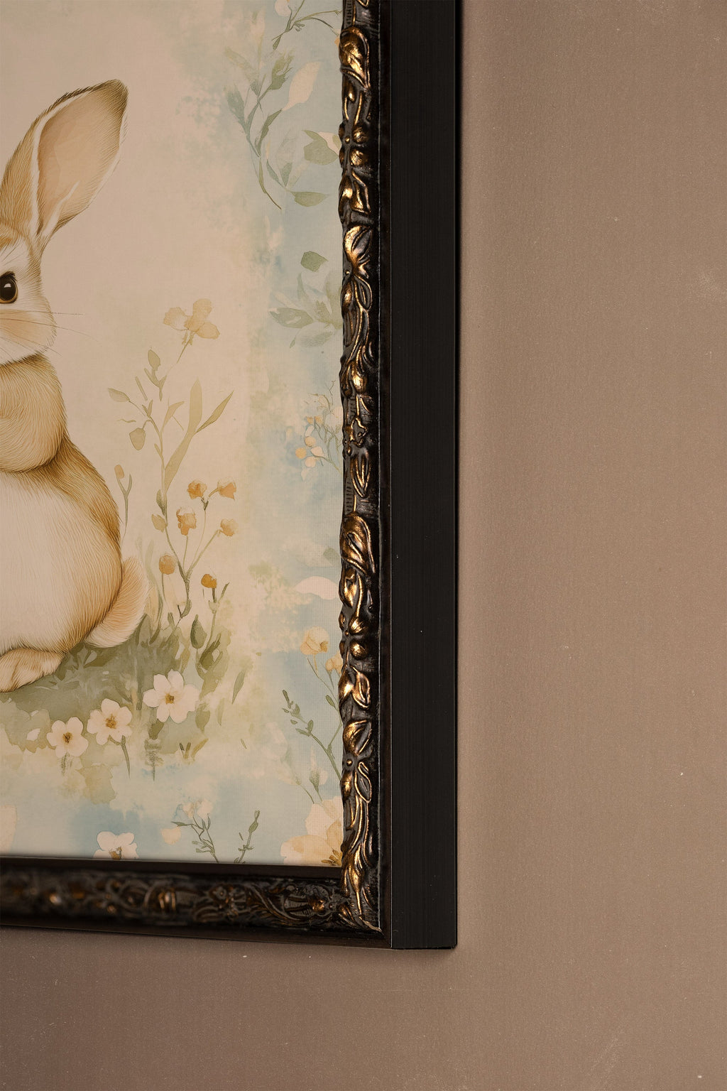 Spring Rabbit, Vintage Bronze Frame