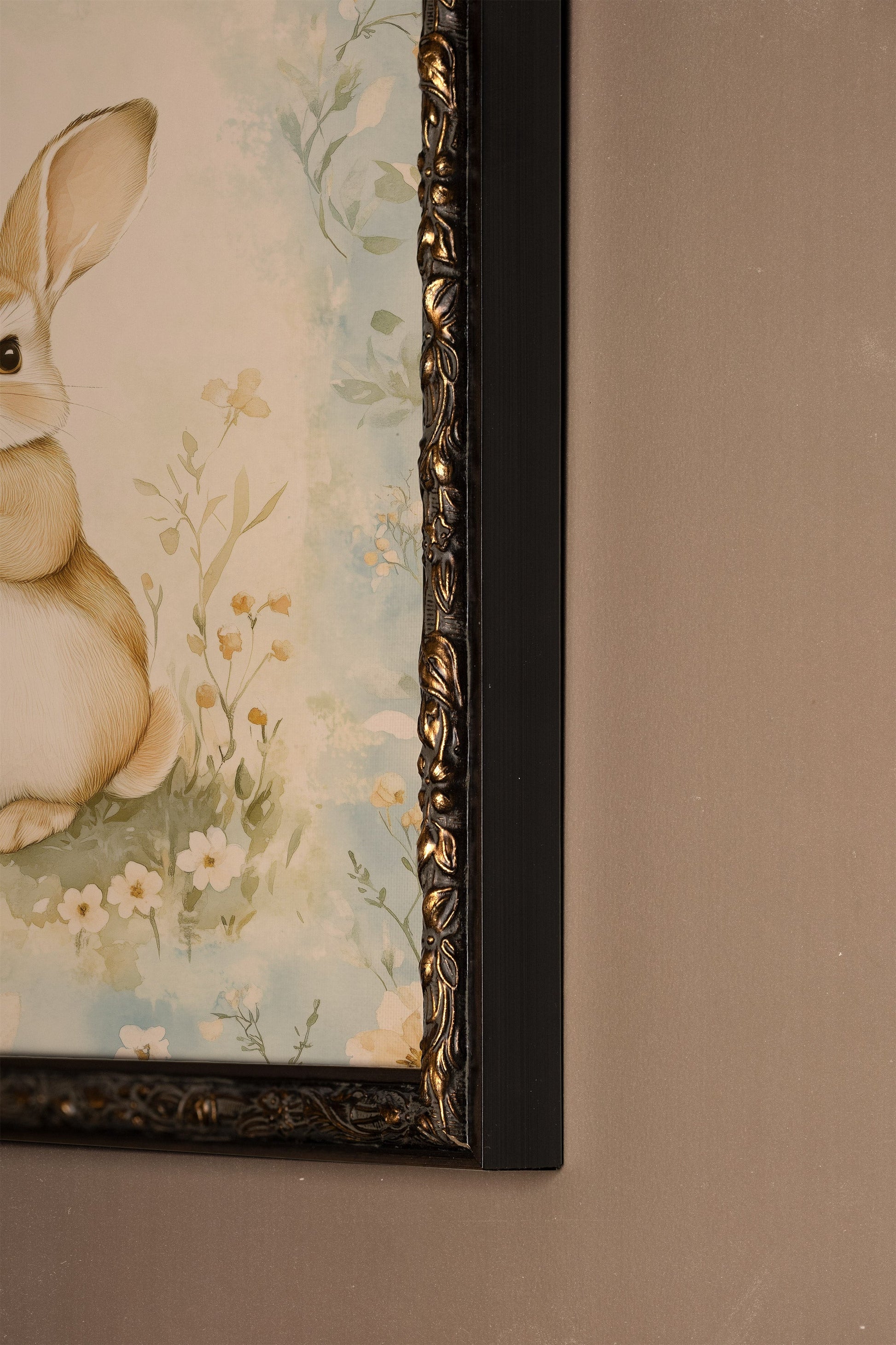 Spring Rabbit, Vintage Bronze Frame