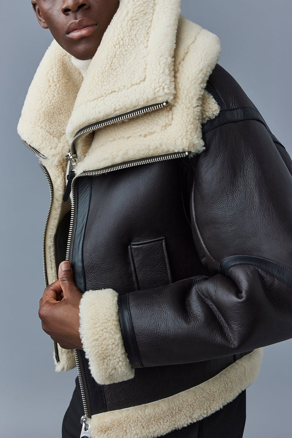 Veste en peau de mouton LOTTE à double col