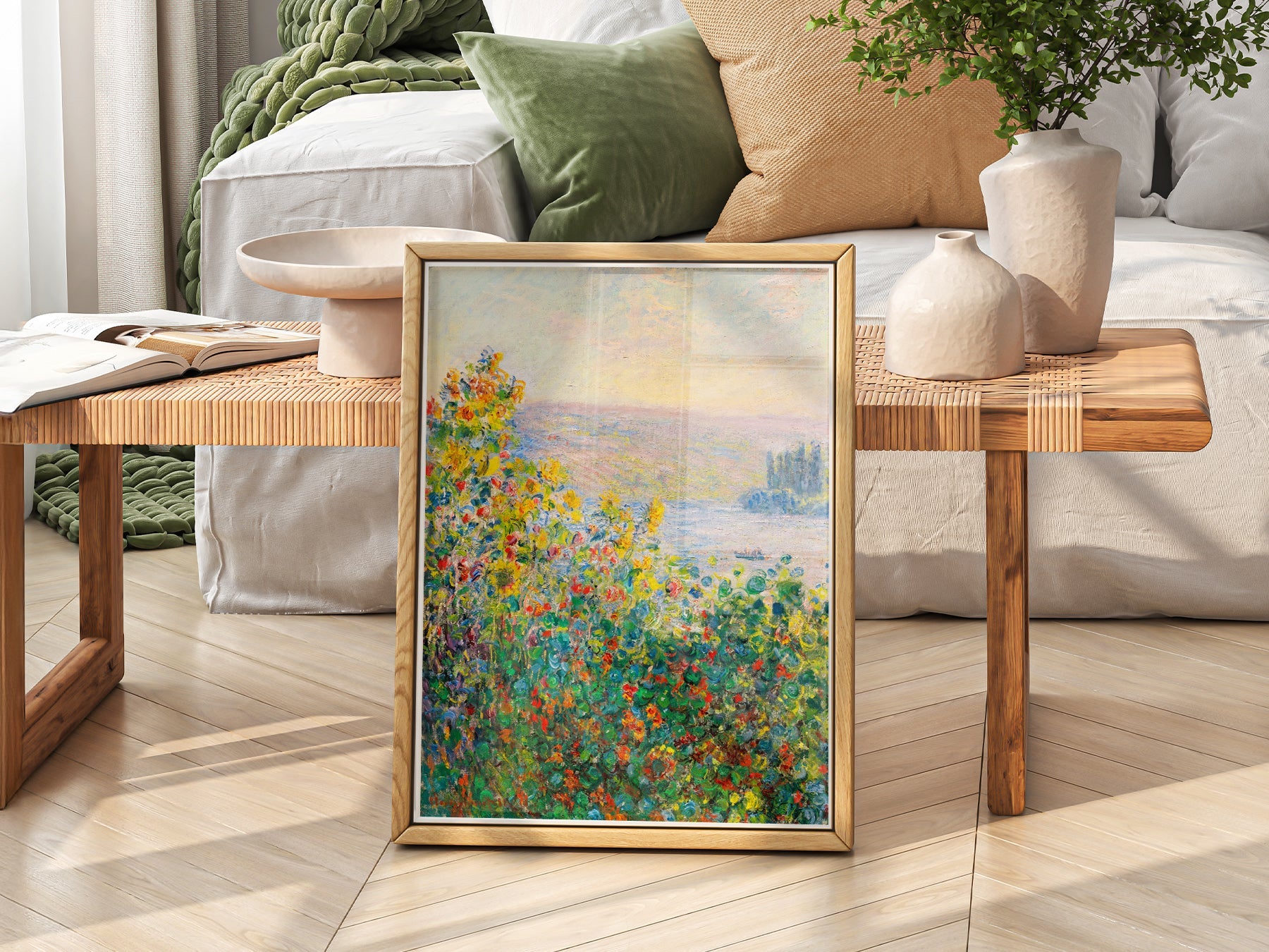 Claude Monet, Flower Beds at Vétheuil Print – Museum Art Print