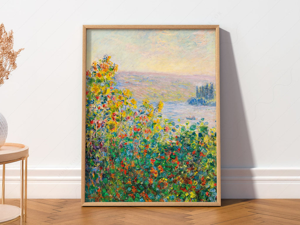 Claude Monet, Flower Beds at Vétheuil Print – Museum Art Print