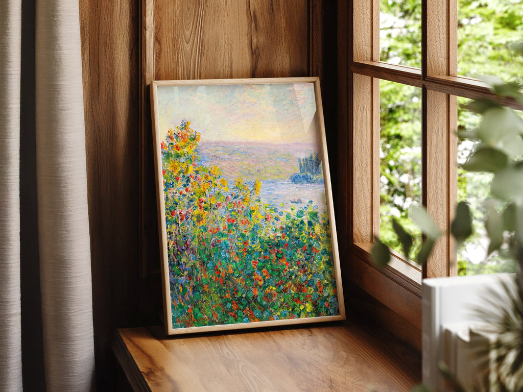 Claude Monet, Flower Beds at Vétheuil Print – Museum Art Print