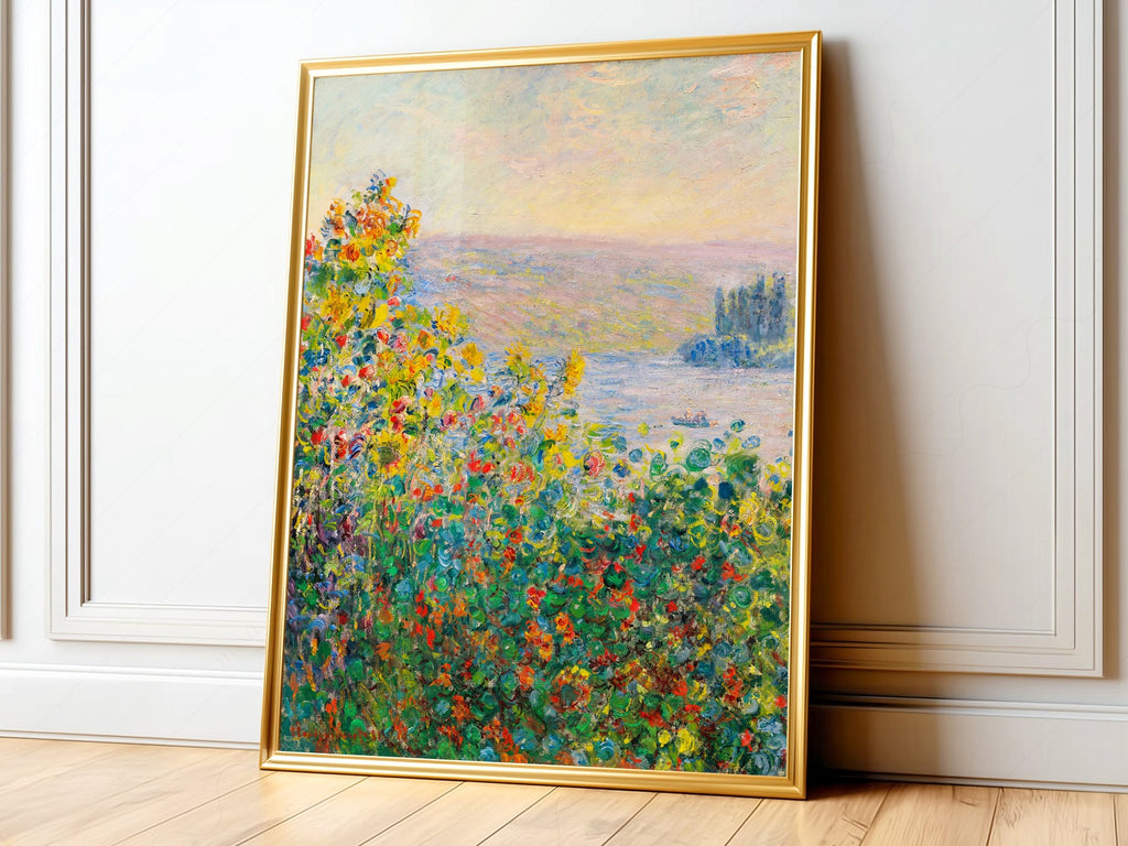 Claude Monet, Flower Beds at Vétheuil Print – Museum Art Print