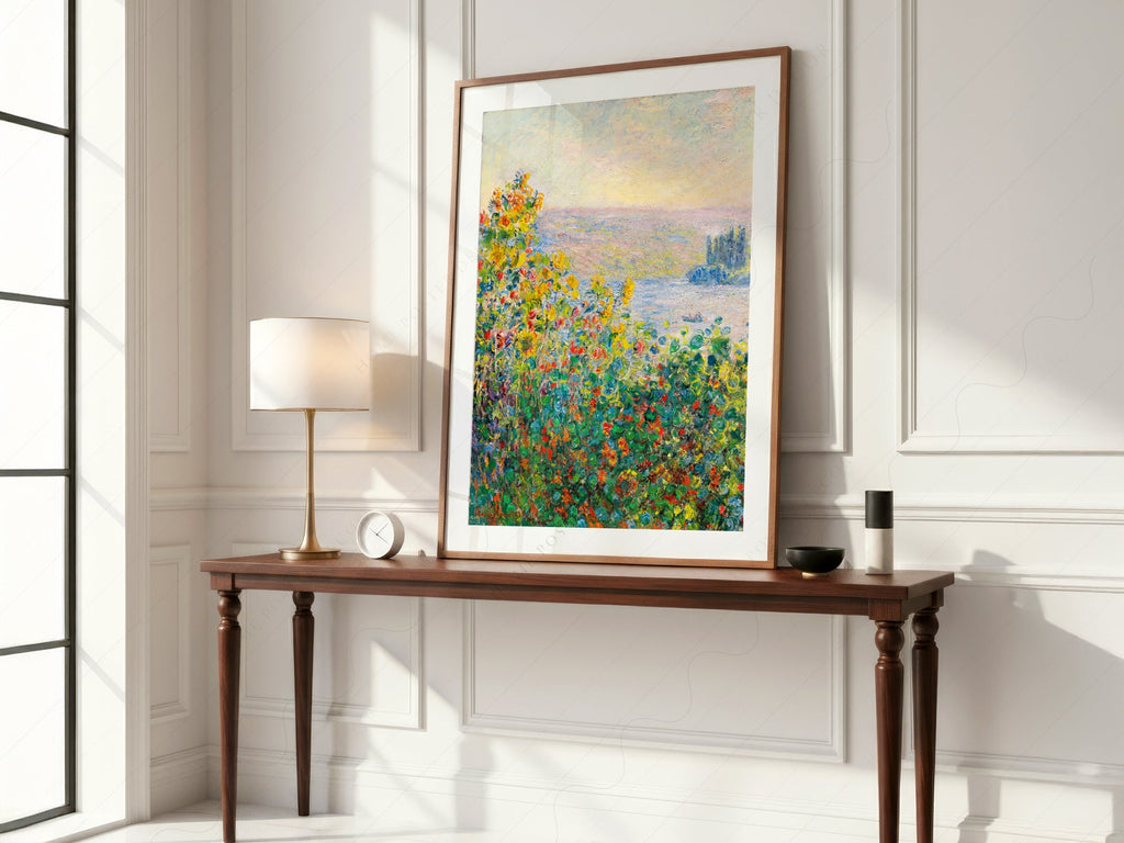 Claude Monet, Flower Beds at Vétheuil Print – Museum Art Print