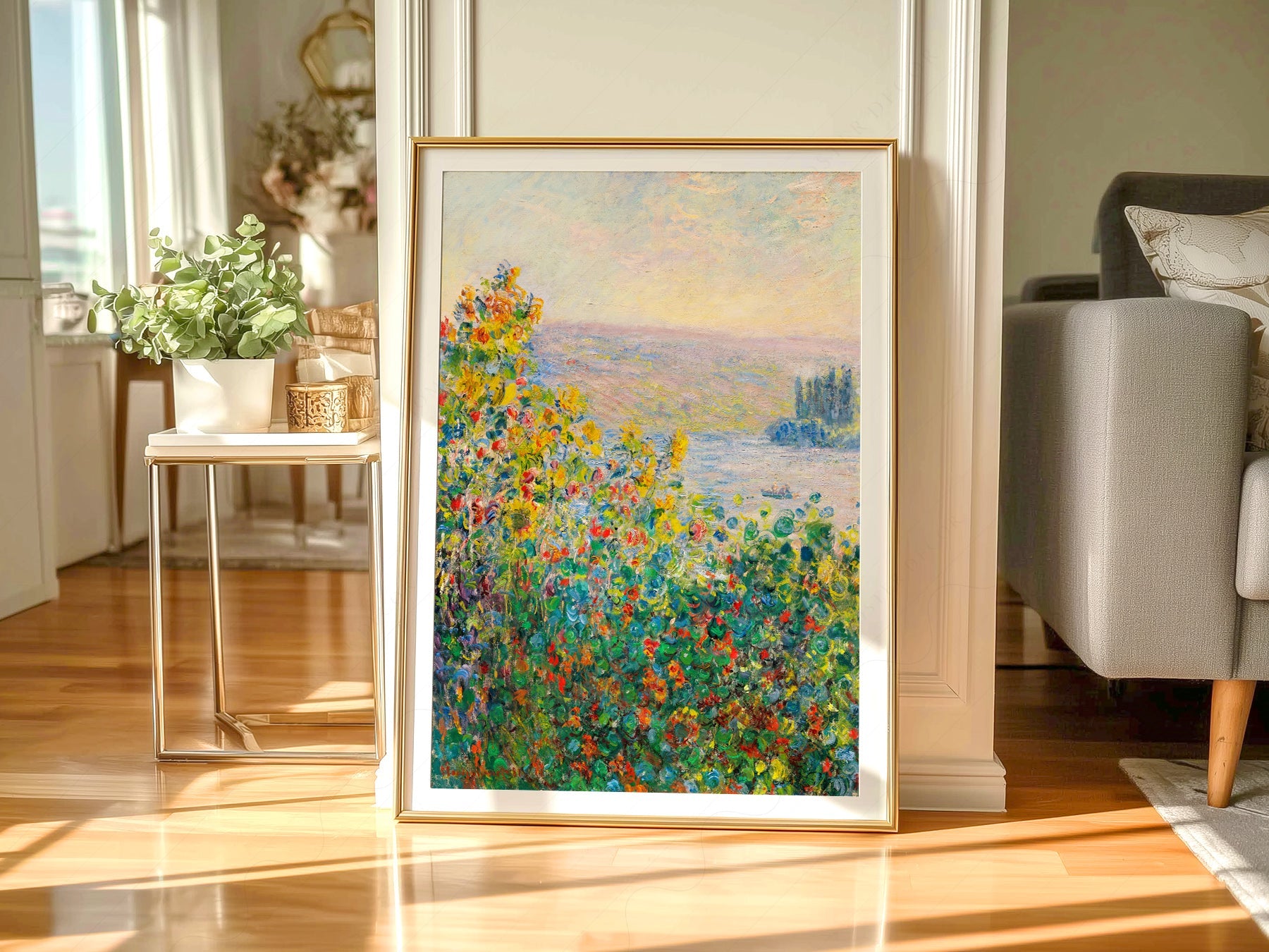 Claude Monet, Flower Beds at Vétheuil Print – Museum Art Print