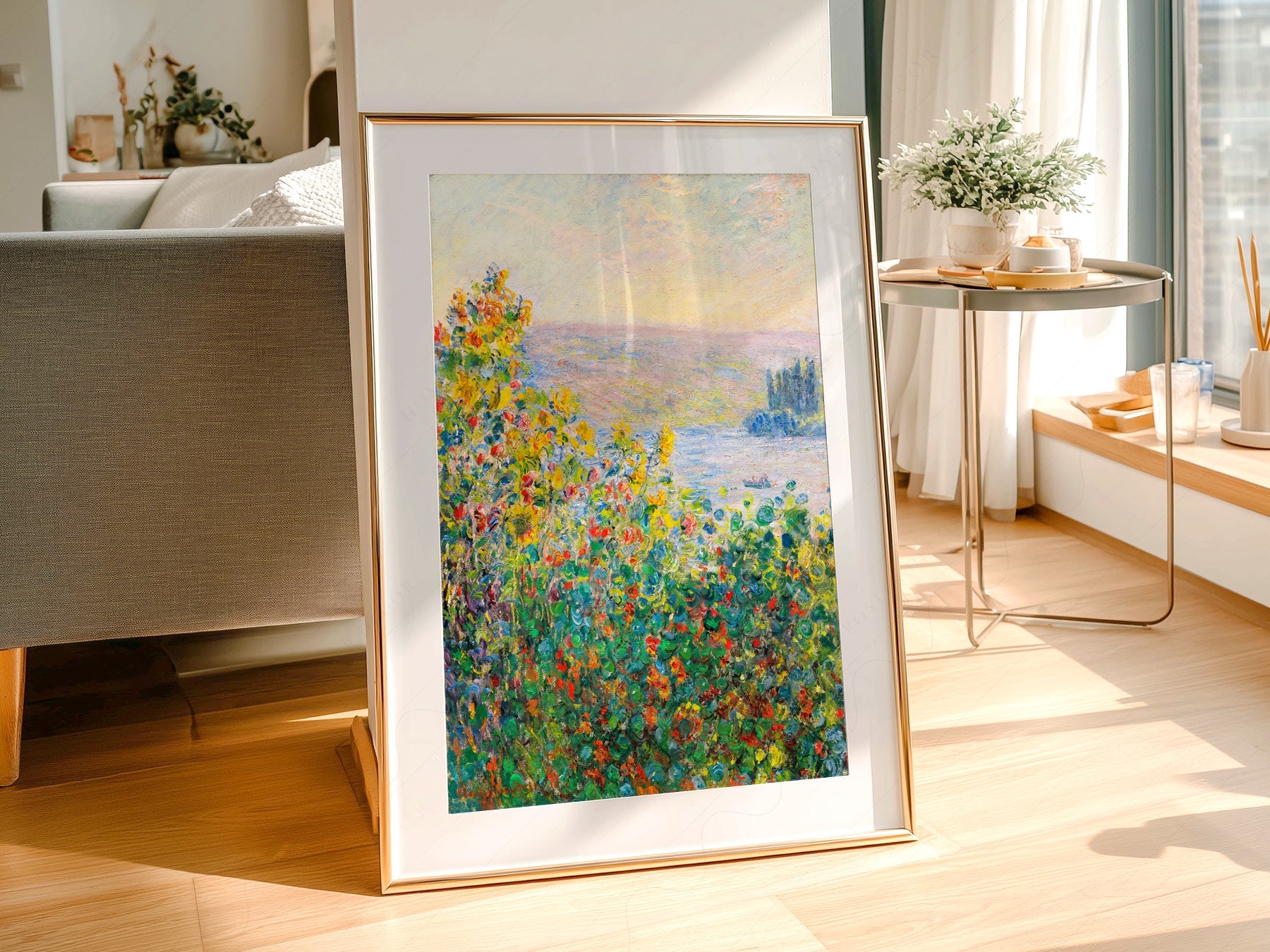 Claude Monet, Flower Beds at Vétheuil Print – Museum Art Print