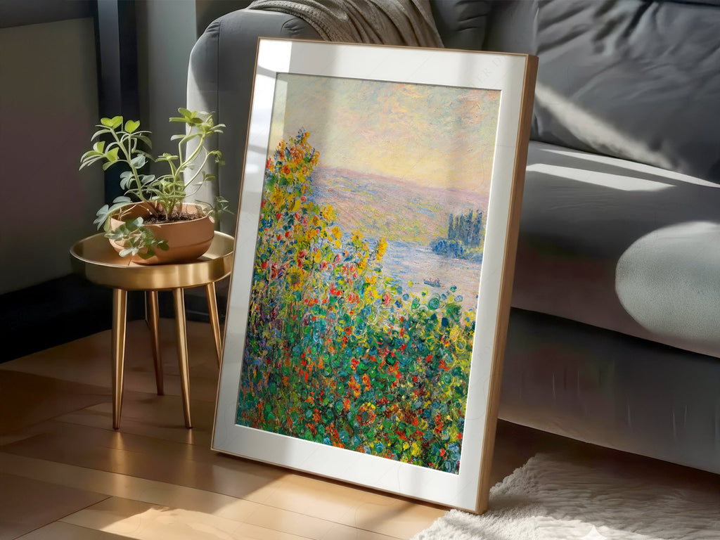 Claude Monet, Flower Beds at Vétheuil Print – Museum Art Print