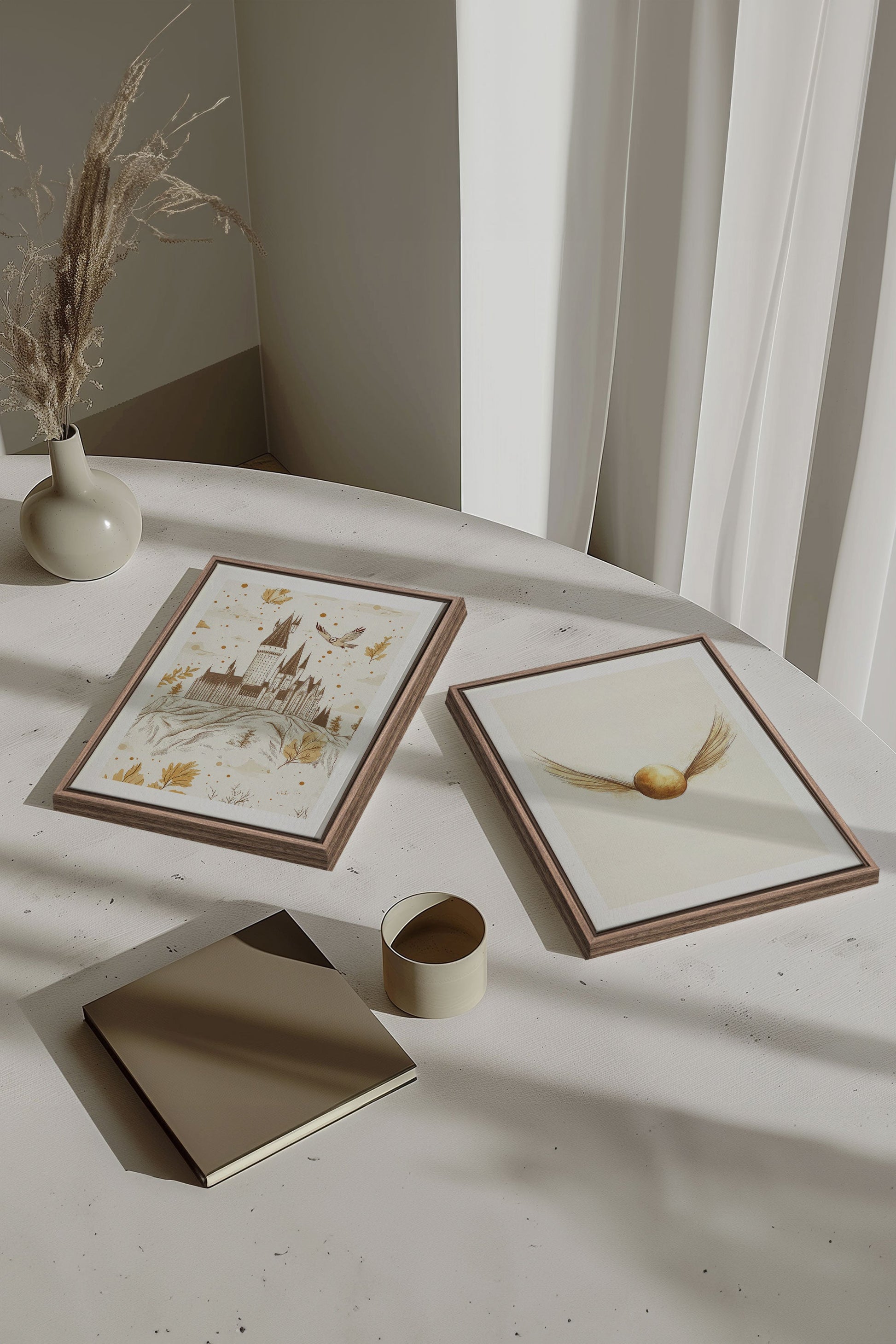 GOLDEN WINGS DUO (2 Stretched Canvas Artworks)