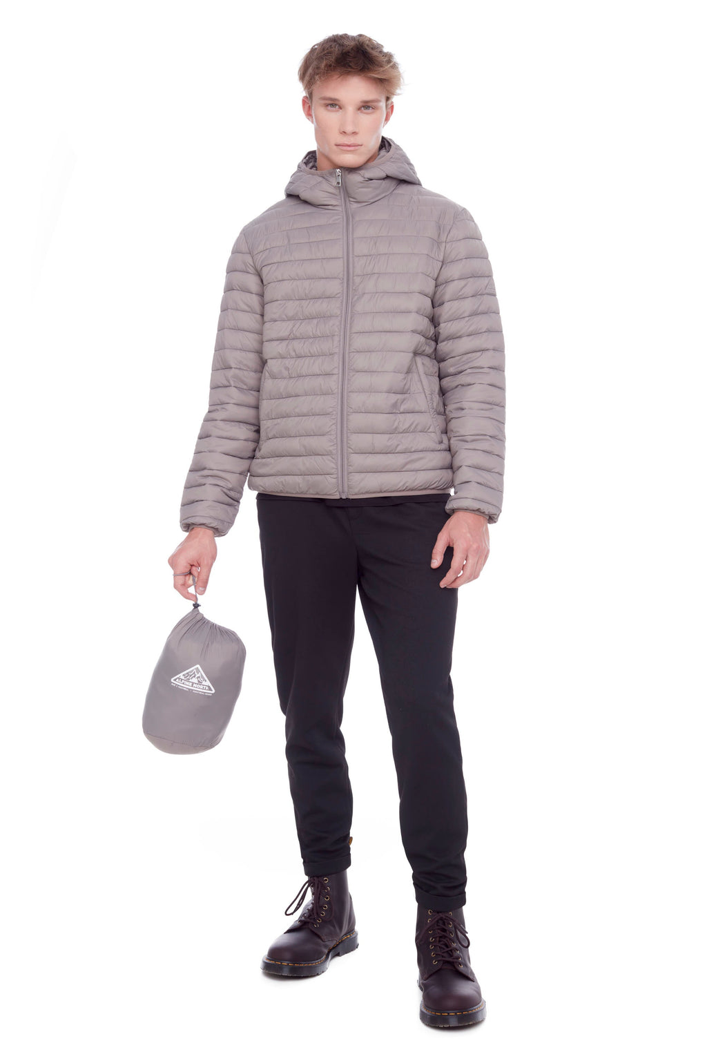 YOHO HOMMES | DOUDOUNE LÉGÈRE ET COMPACTE EN DUVET VÉGAN (RECYCLÉE) POUR HOMMES, TAUPE