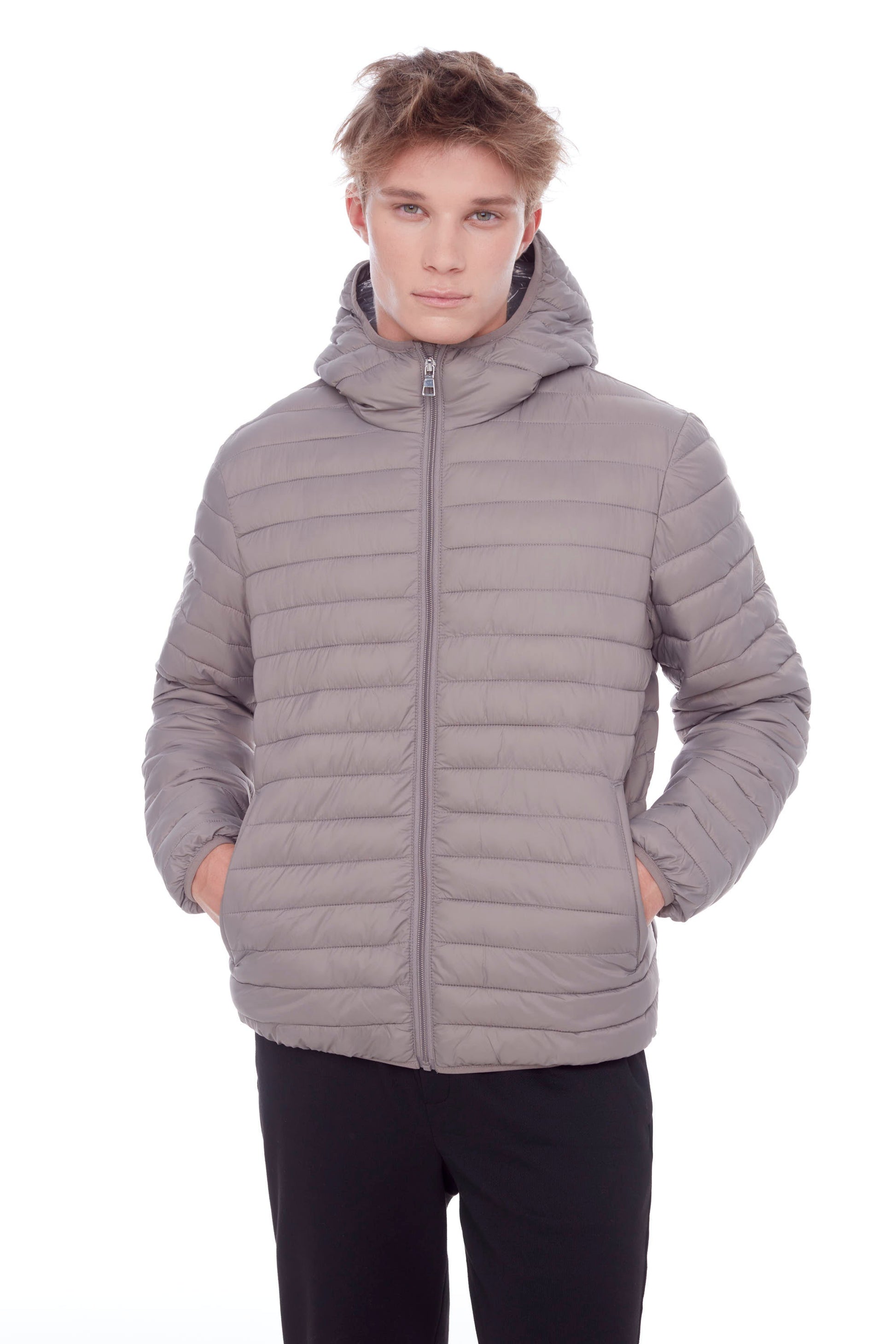 YOHO HOMMES | DOUDOUNE LÉGÈRE ET COMPACTE EN DUVET VÉGAN (RECYCLÉE) POUR HOMMES, TAUPE