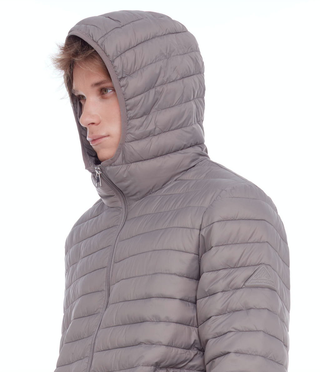 YOHO HOMMES | DOUDOUNE LÉGÈRE ET COMPACTE EN DUVET VÉGAN (RECYCLÉE) POUR HOMMES, TAUPE