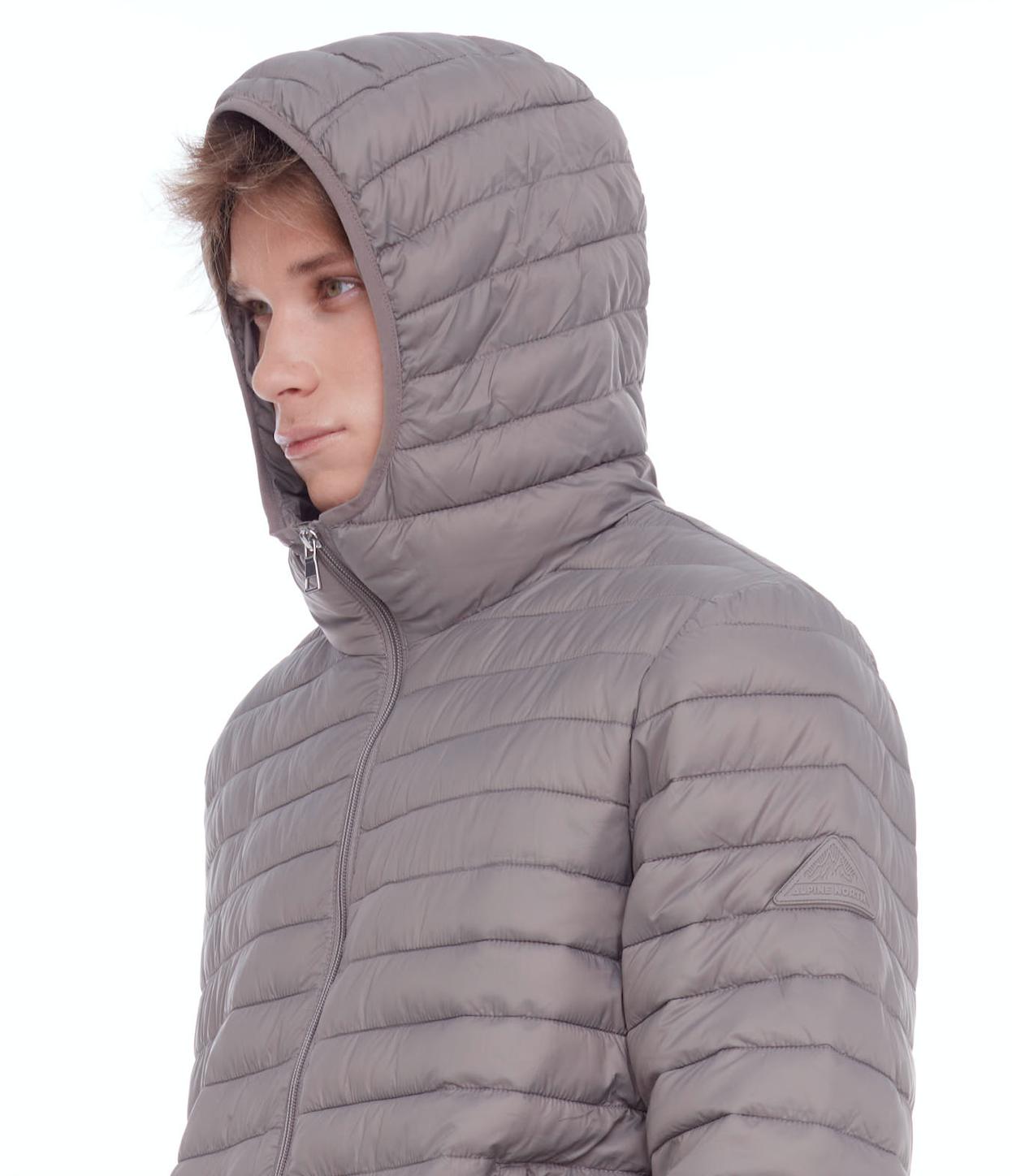 YOHO HOMMES | DOUDOUNE LÉGÈRE ET COMPACTE EN DUVET VÉGAN (RECYCLÉE) POUR HOMMES, TAUPE