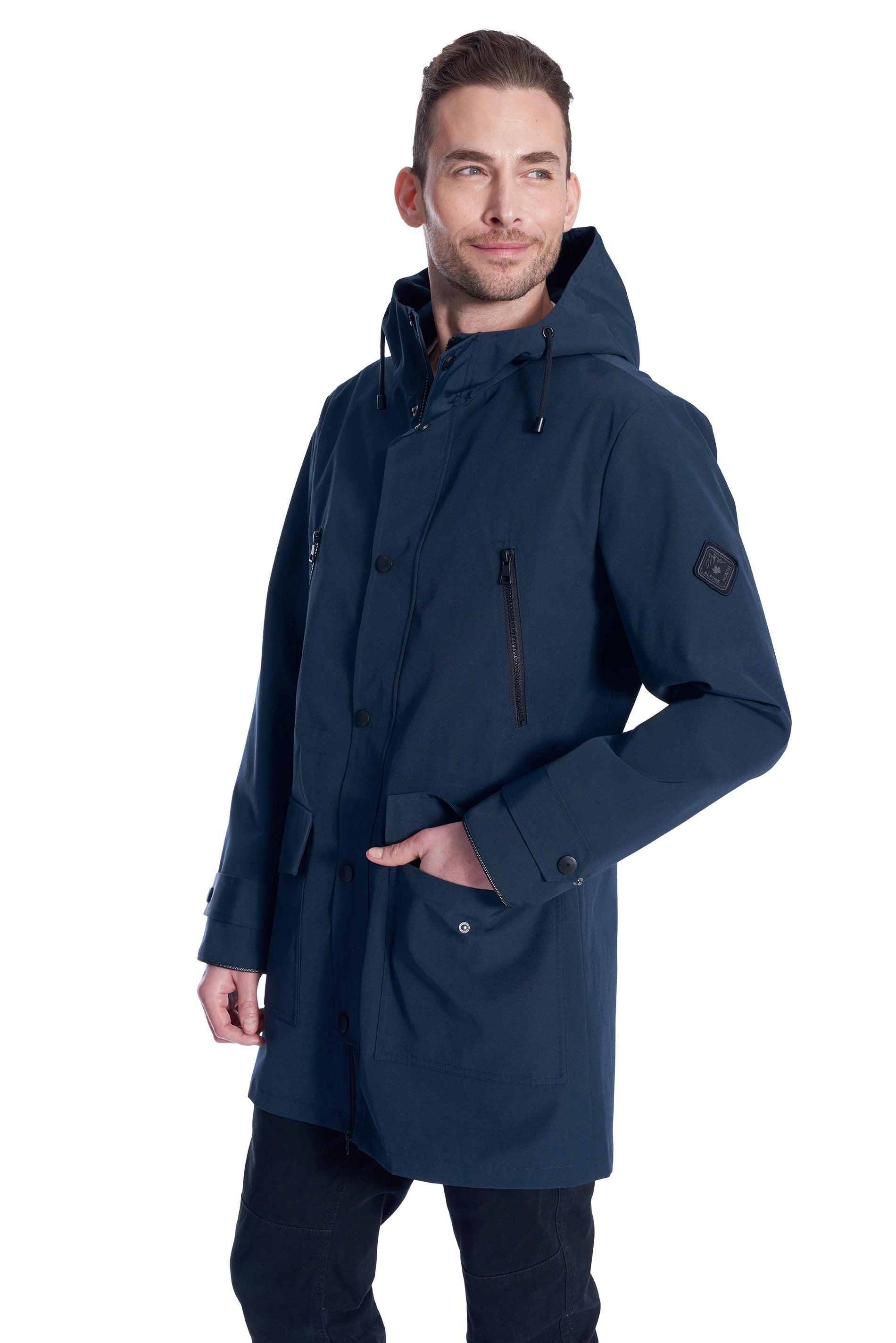 BANKS | IMPERMÉABLE À CORDON POUR HOMME, BLEU MARINE 