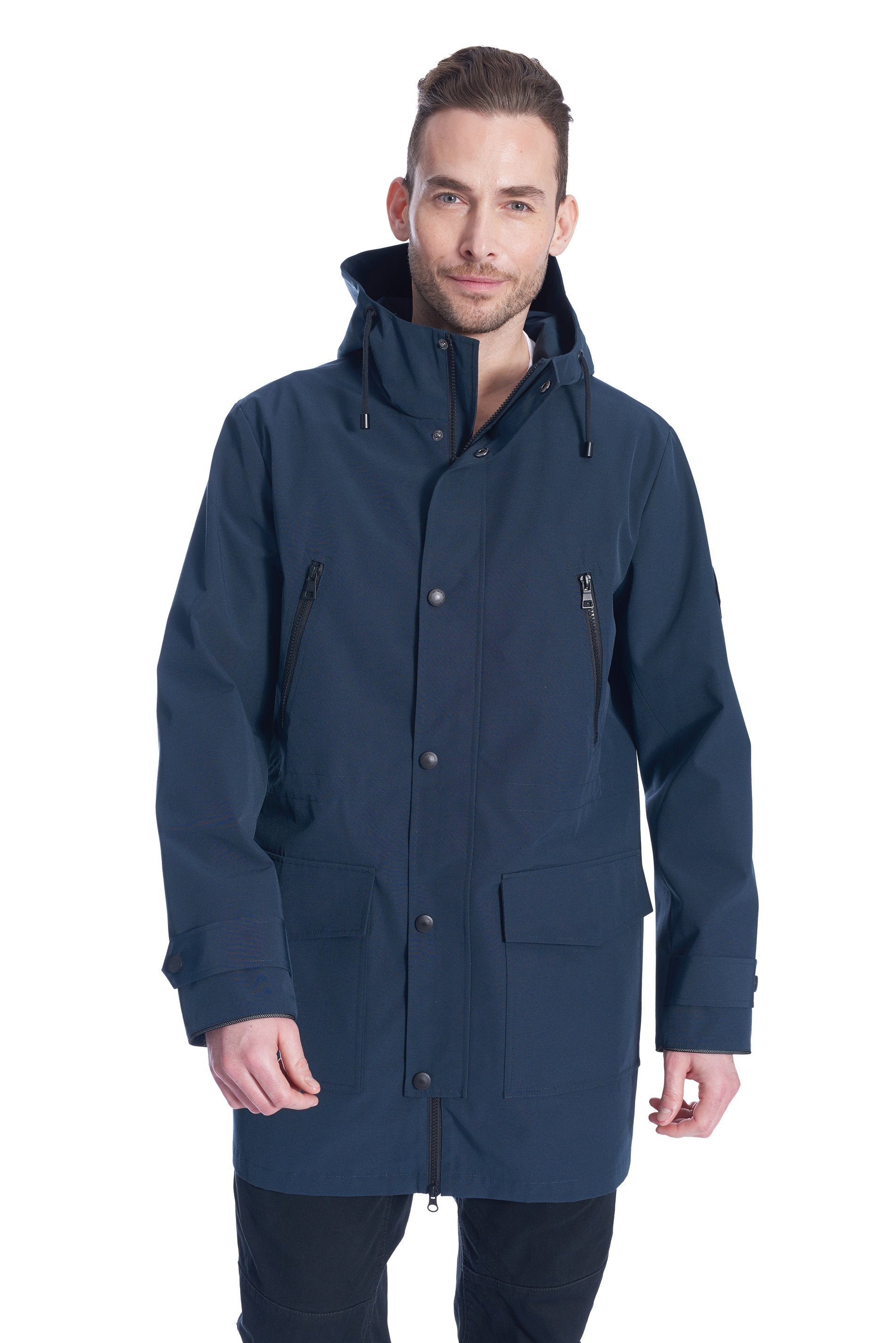 BANKS | IMPERMÉABLE À CORDON POUR HOMME, BLEU MARINE 