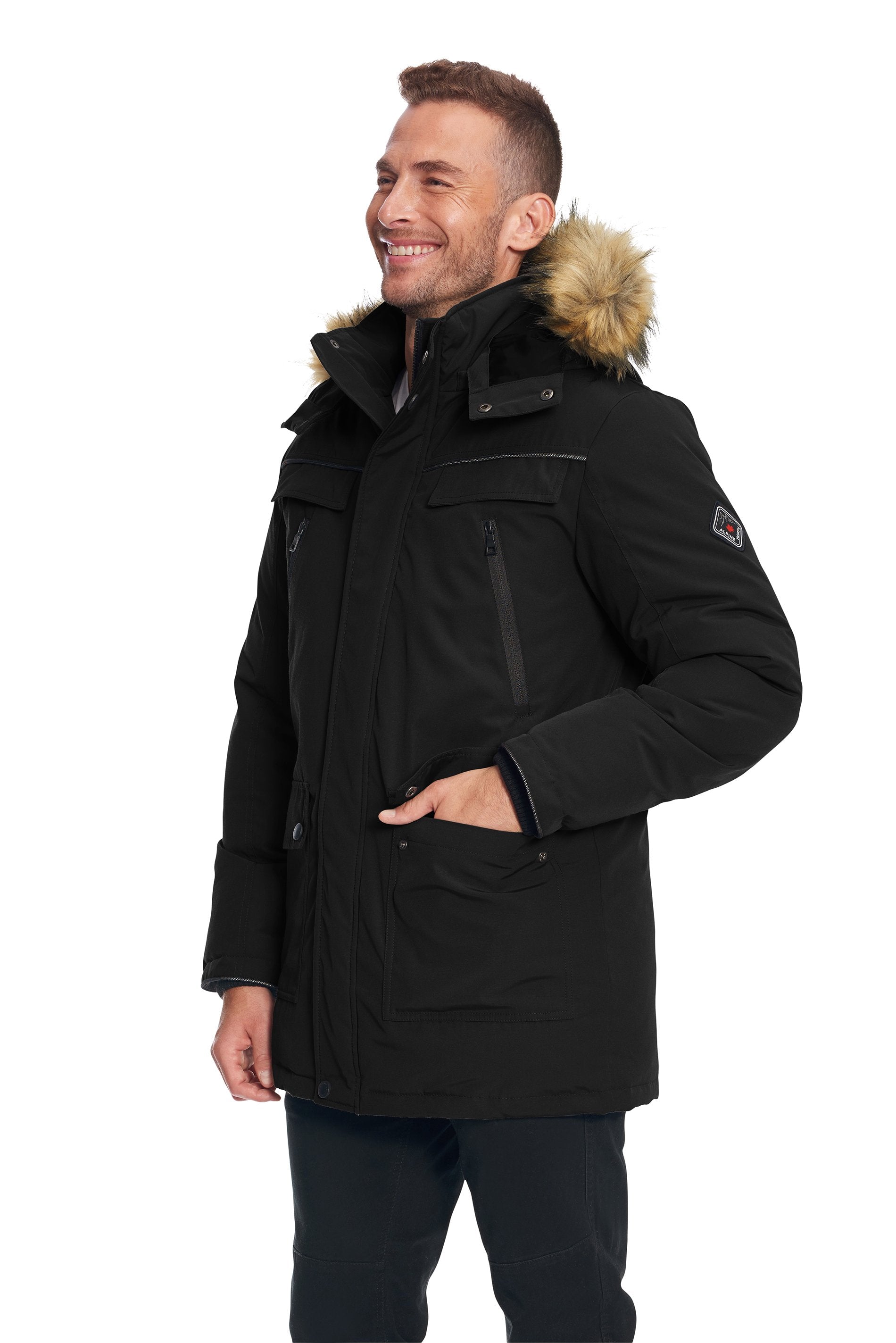 FRASER | PARKA EN DUVET VÉGAN POUR HOMME (RECYCLÉE), NOIR