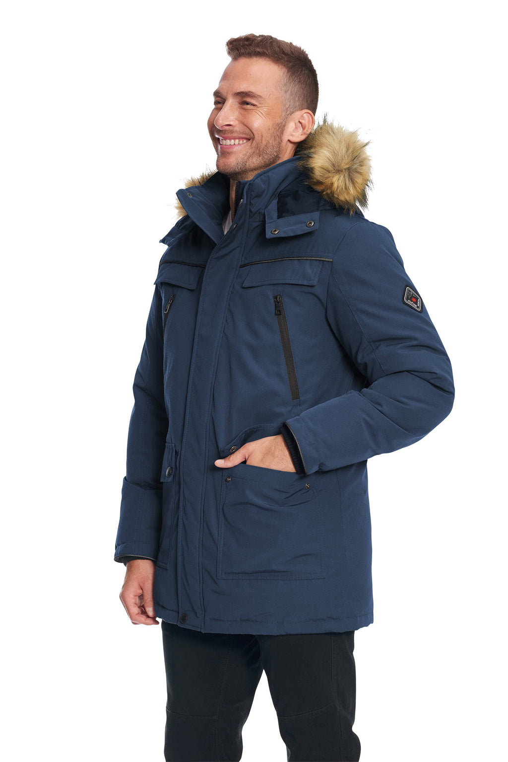 FRASER | PARKA EN DUVET VÉGAN POUR HOMME (RECYCLÉE), BLEU MARINE