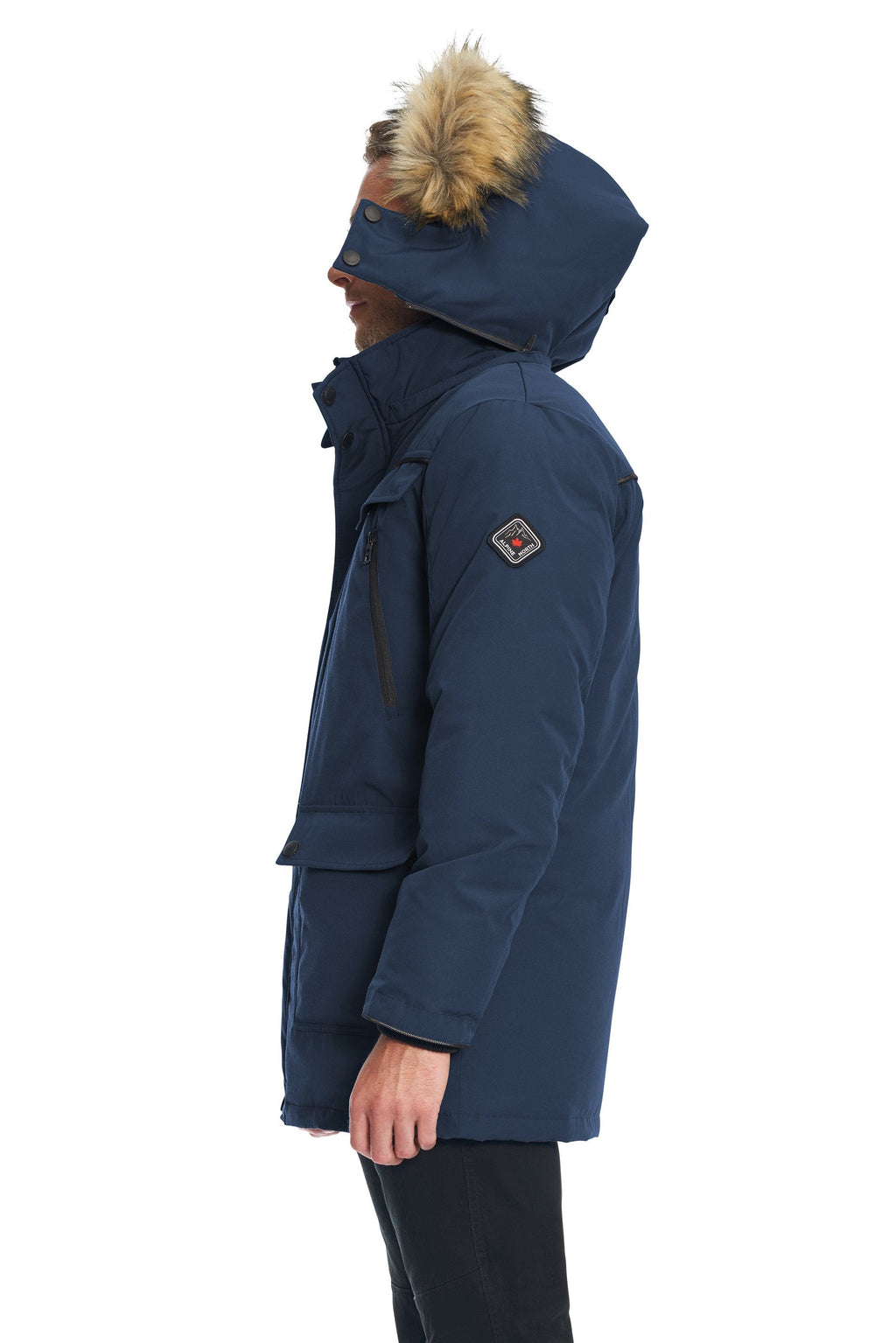 FRASER | PARKA EN DUVET VÉGAN POUR HOMME (RECYCLÉE), BLEU MARINE