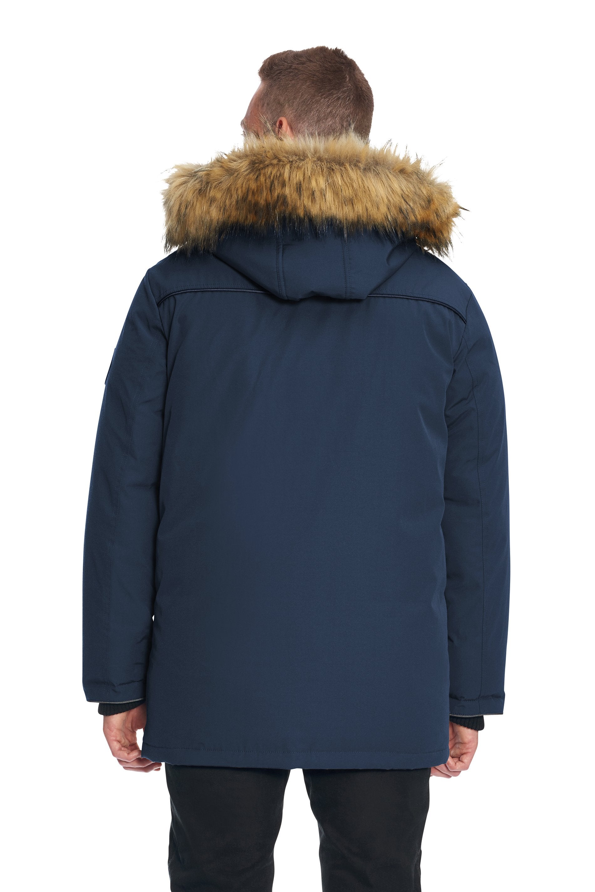 FRASER | PARKA EN DUVET VÉGAN POUR HOMME (RECYCLÉE), BLEU MARINE