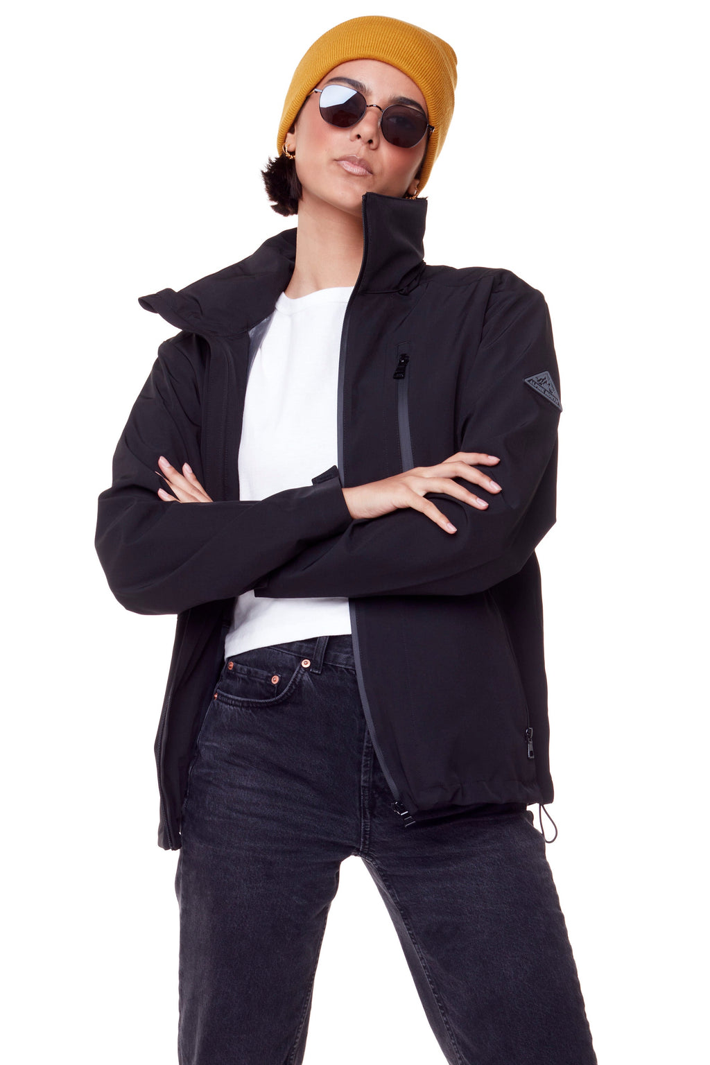 CARMACKS | VESTE DE PLUIE MOYENNE UNISEXE (RECYCLÉE), NOIRE