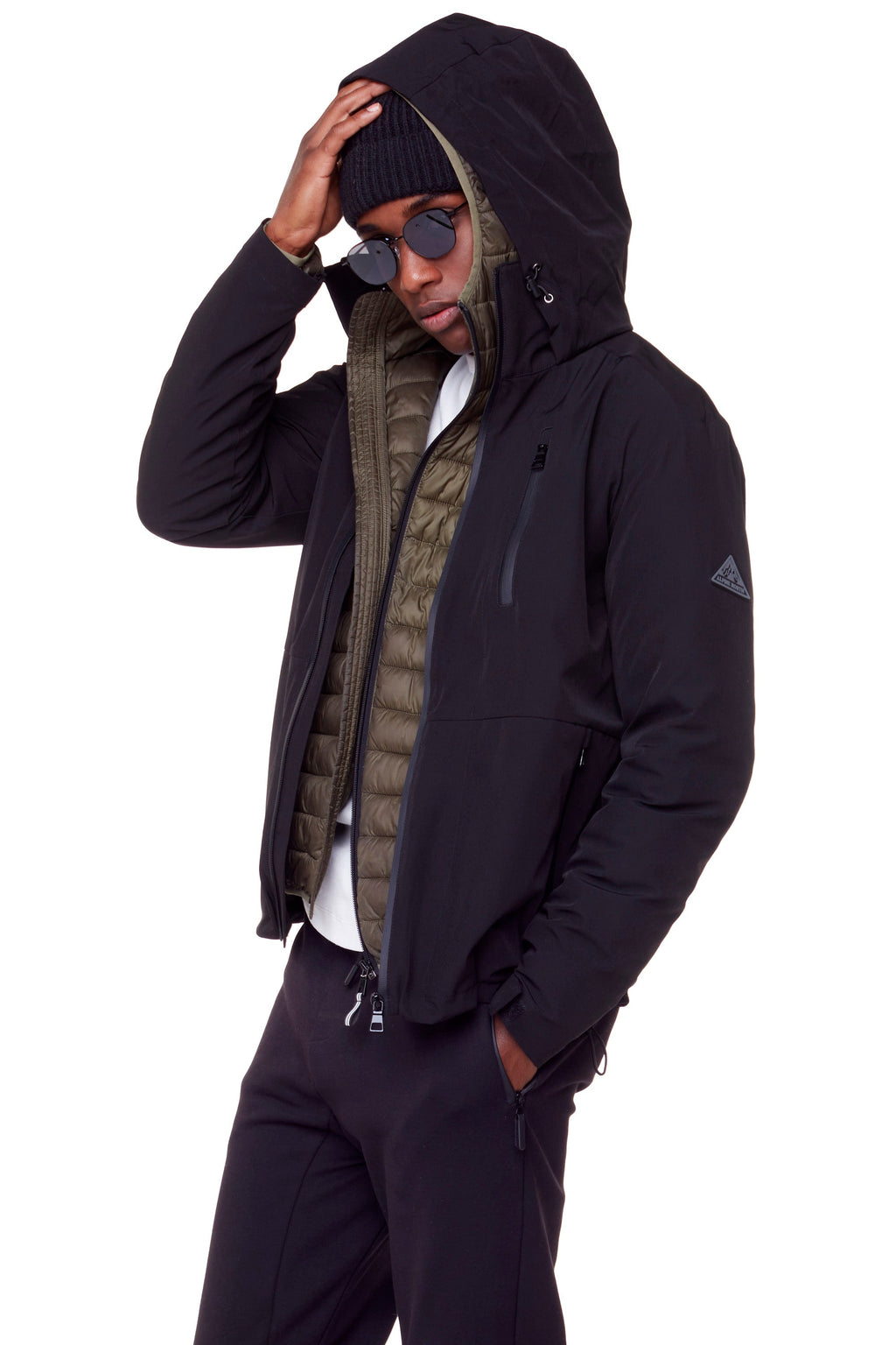 CARMACKS | VESTE DE PLUIE MOYENNE UNISEXE (RECYCLÉE), NOIRE