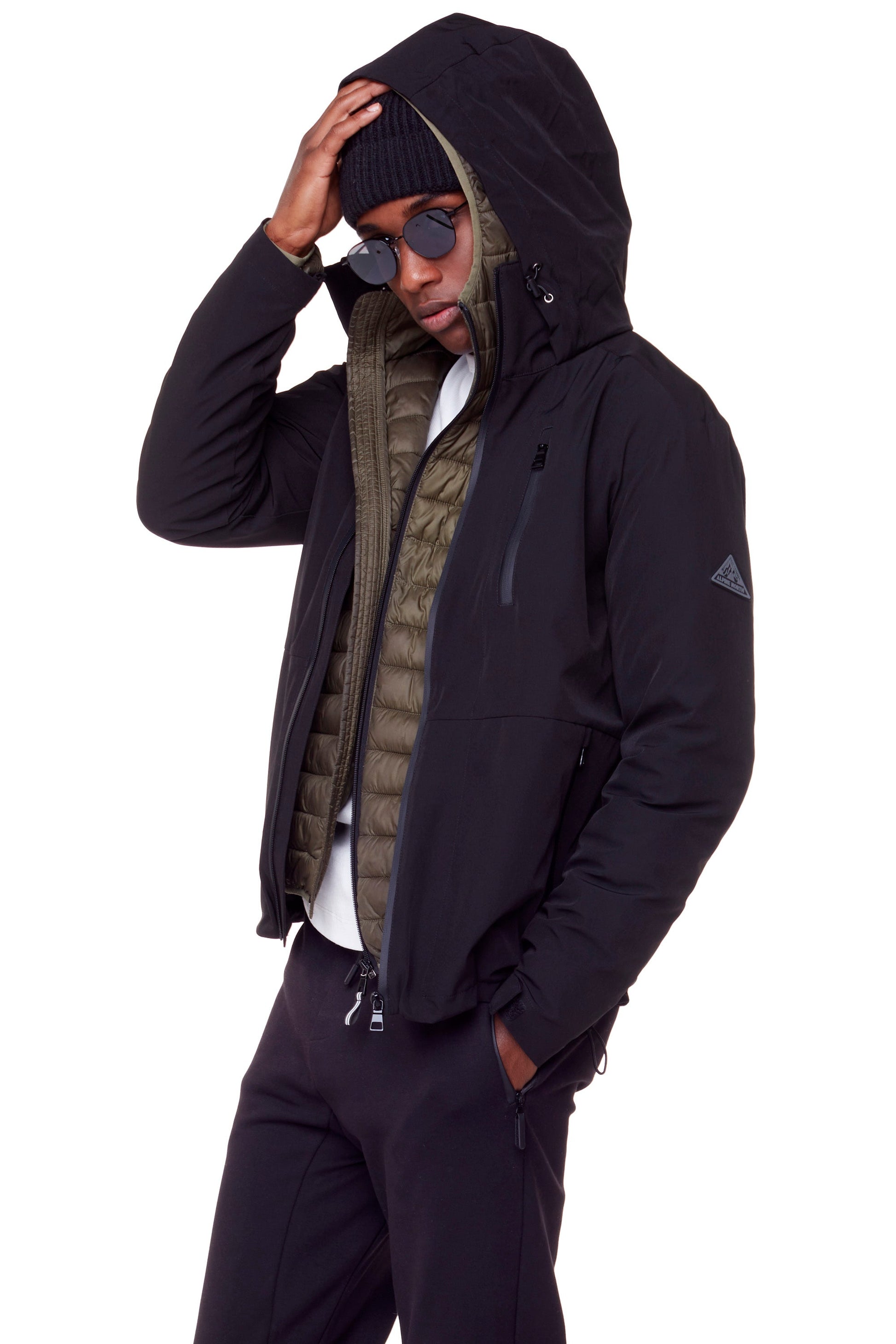 CARMACKS | VESTE DE PLUIE MOYENNE UNISEXE (RECYCLÉE), NOIRE