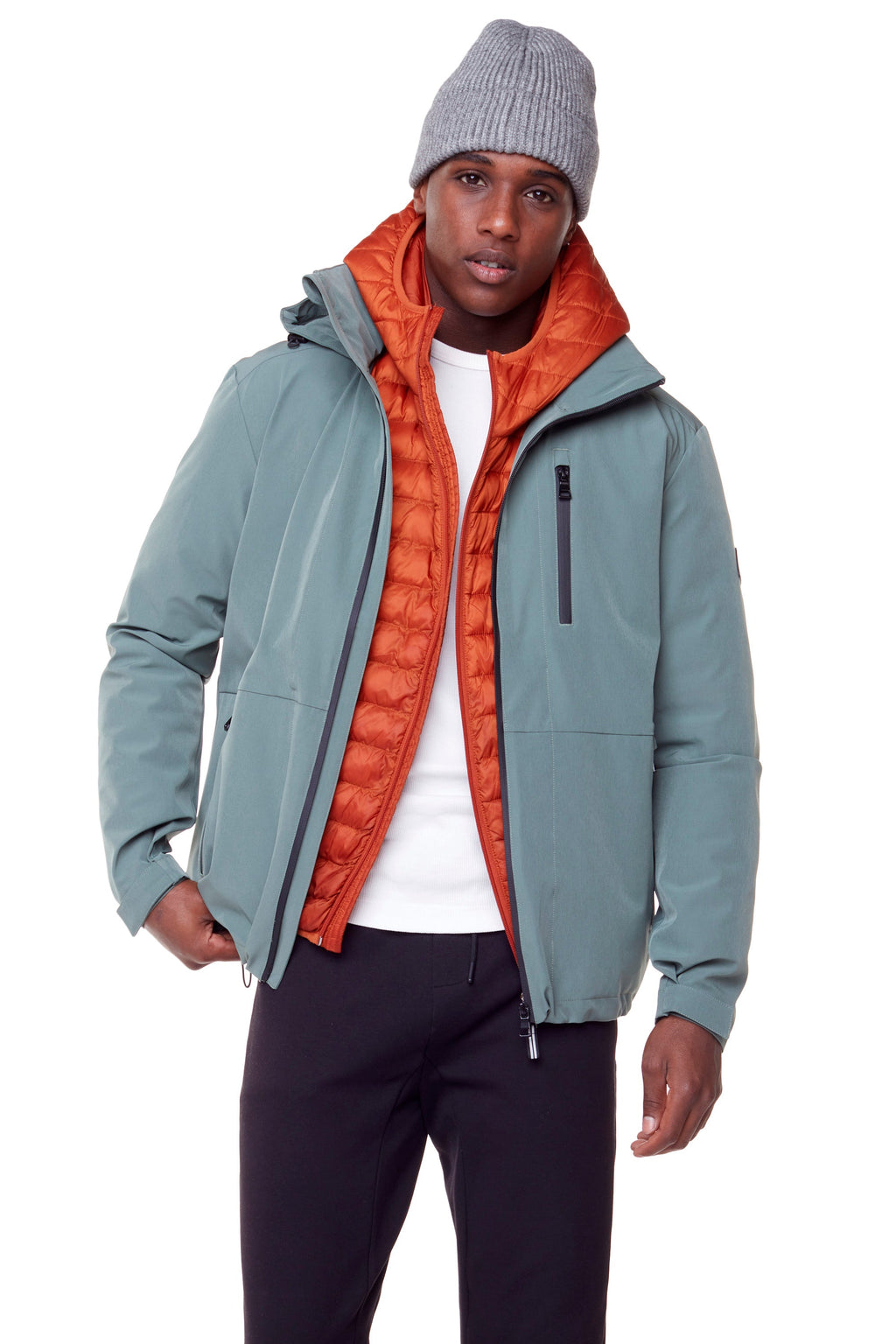 CARMACKS | VESTE DE PLUIE MOYENNE UNISEXE (RECYCLÉE), VERT POUDRÉ