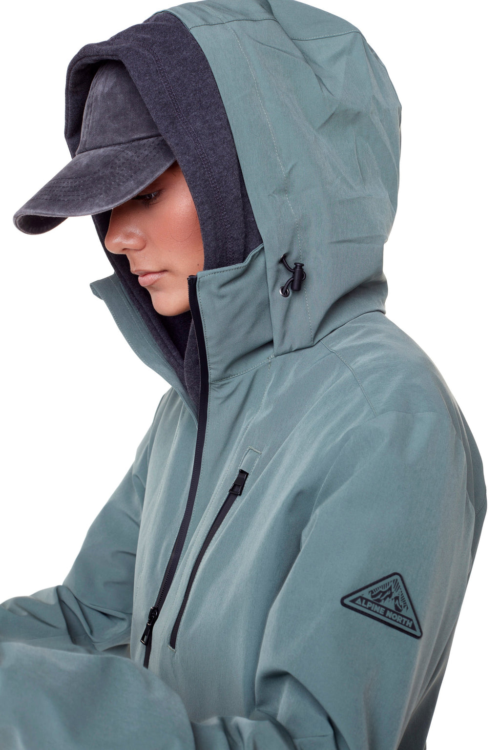 CARMACKS | VESTE DE PLUIE MOYENNE UNISEXE (RECYCLÉE), VERT POUDRÉ