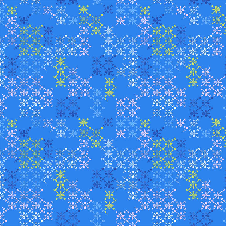 Tissus Figo - Hampton Court - Bleu Trellis