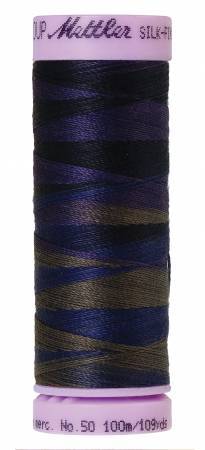 Fil de coton panaché Mettler Silk-Finish 50wt 109yd/100M Deep Night
