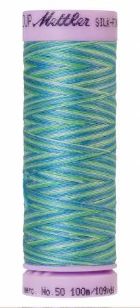 Fil de coton panaché Mettler Silk-Finish 50wt 109yd/100M Seaspray