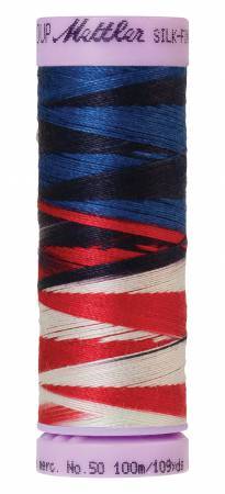 Fil de coton panaché Mettler Silk-Finish 50wt 109yd/100M Patriotic