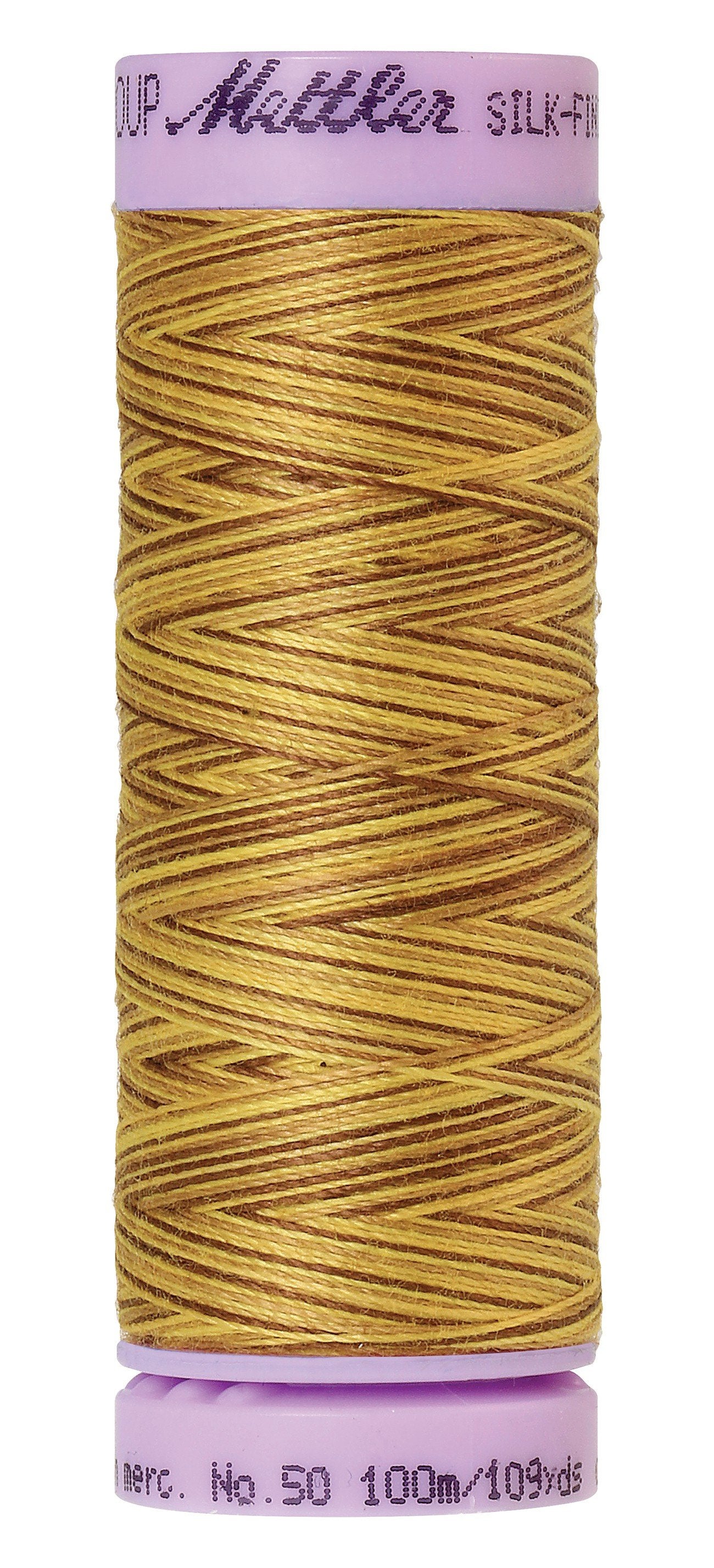 Fil de coton panaché Mettler Silk-Finish 50wt 109yd/100M Choco Banana