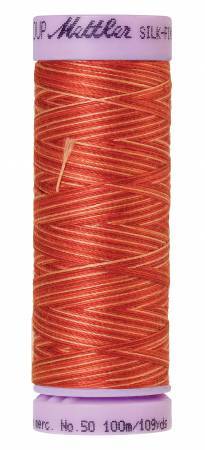 Fil de coton panaché Mettler Silk-Finish 50wt, 109 yd/100 m, tons terre