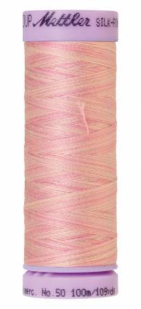 Fil de coton panaché Mettler Silk-Finish 50wt 109yd/100M Rose très doux