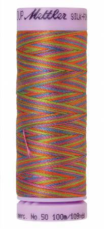 Fil de coton panaché Mettler Silk-Finish 50wt 109yd/100M Preppy Brights