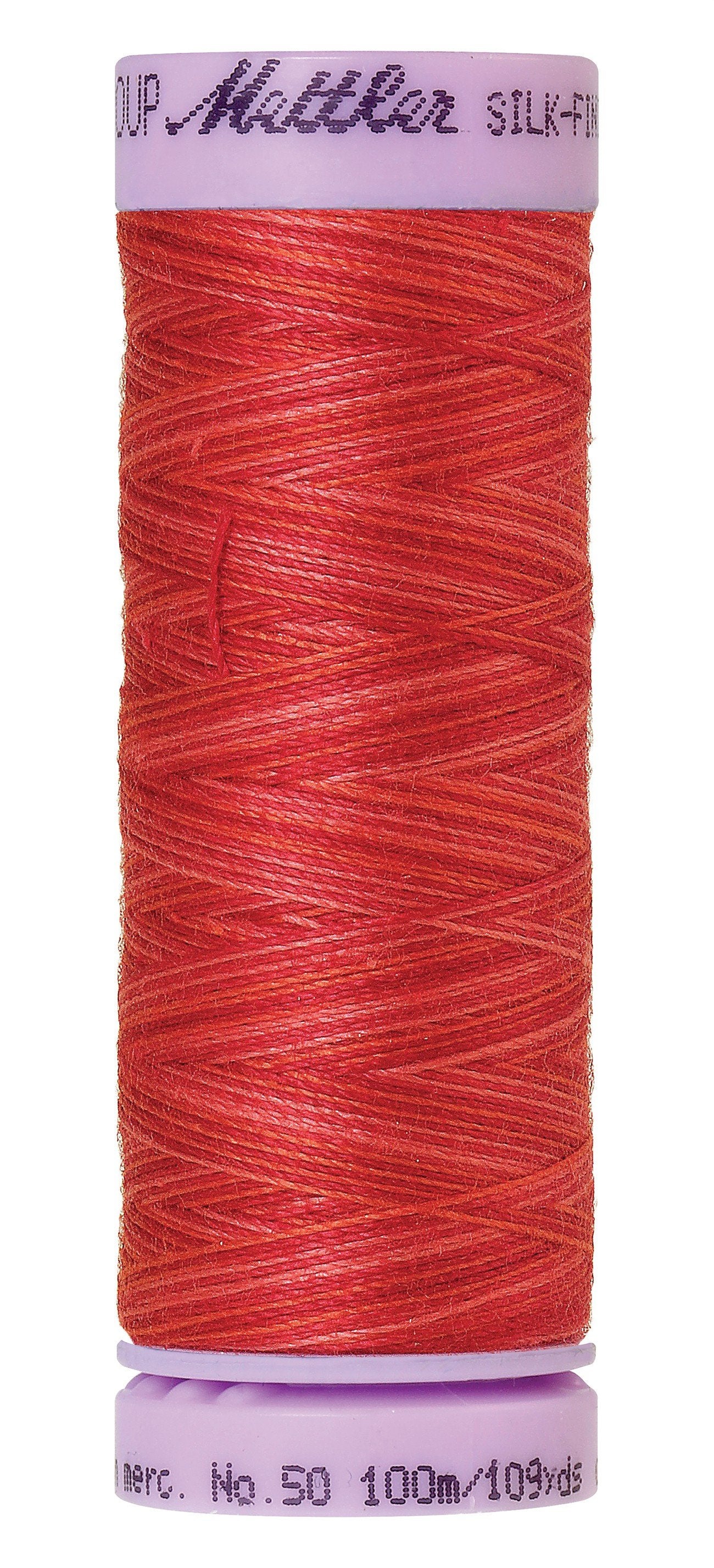 Fil de coton panaché Mettler Silk-Finish 50wt 109yd/100M Fraise