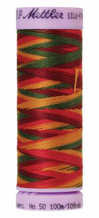 Fil de coton panaché Mettler Silk-Finish 50wt 109yd/100M Poppy Garden