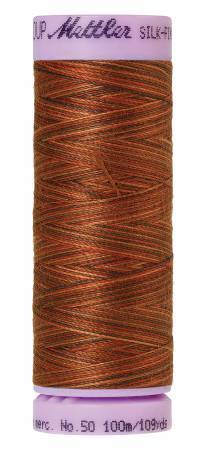Fil de coton panaché Mettler Silk-Finish 50wt 109yd/100M Chocolat